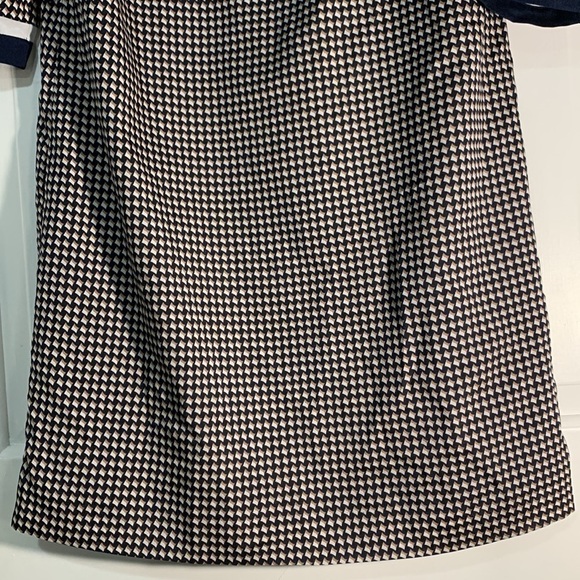 The Limited Petite navy with a white and gold square motif mid-length dress - Picture 4 of 12